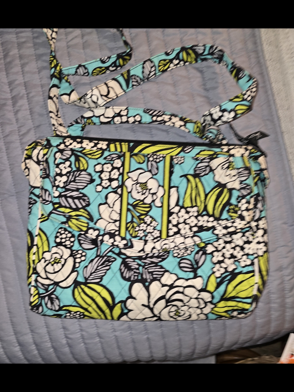 Vera Bradley Turquoise Floral Quilted Crossbody